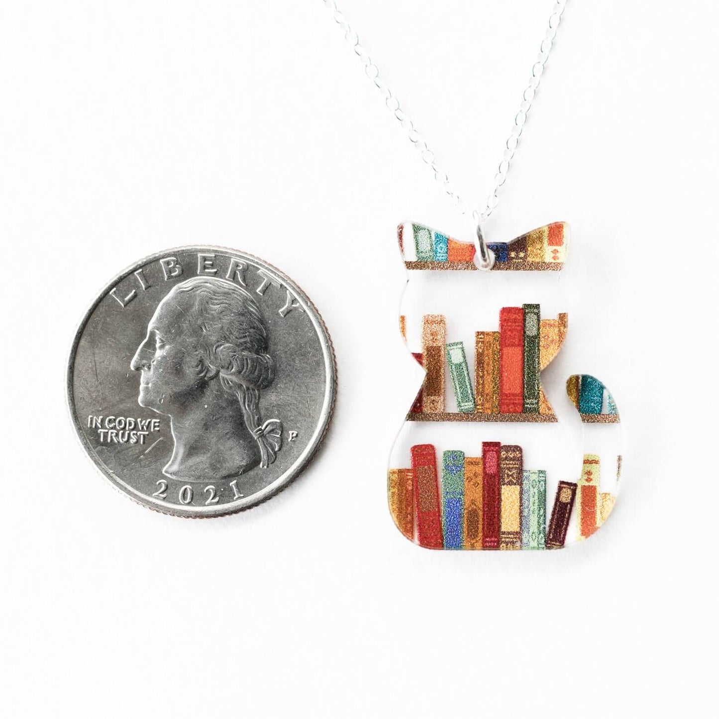Book Themed Cat Necklace & Earrings