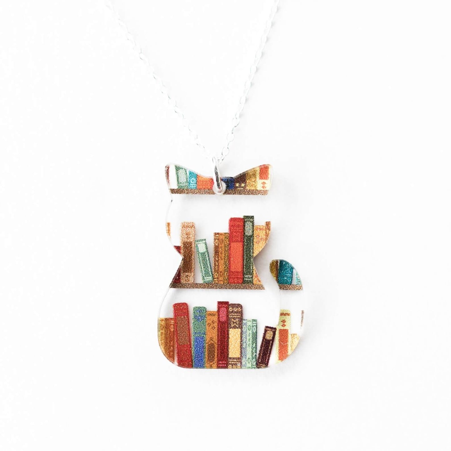 Book Themed Cat Necklace & Earrings