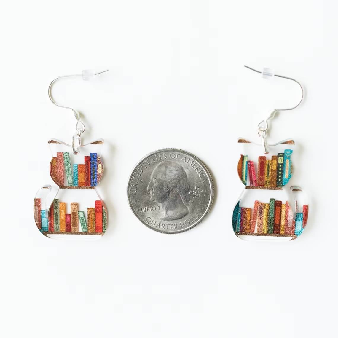 Book Themed Cat Necklace & Earrings