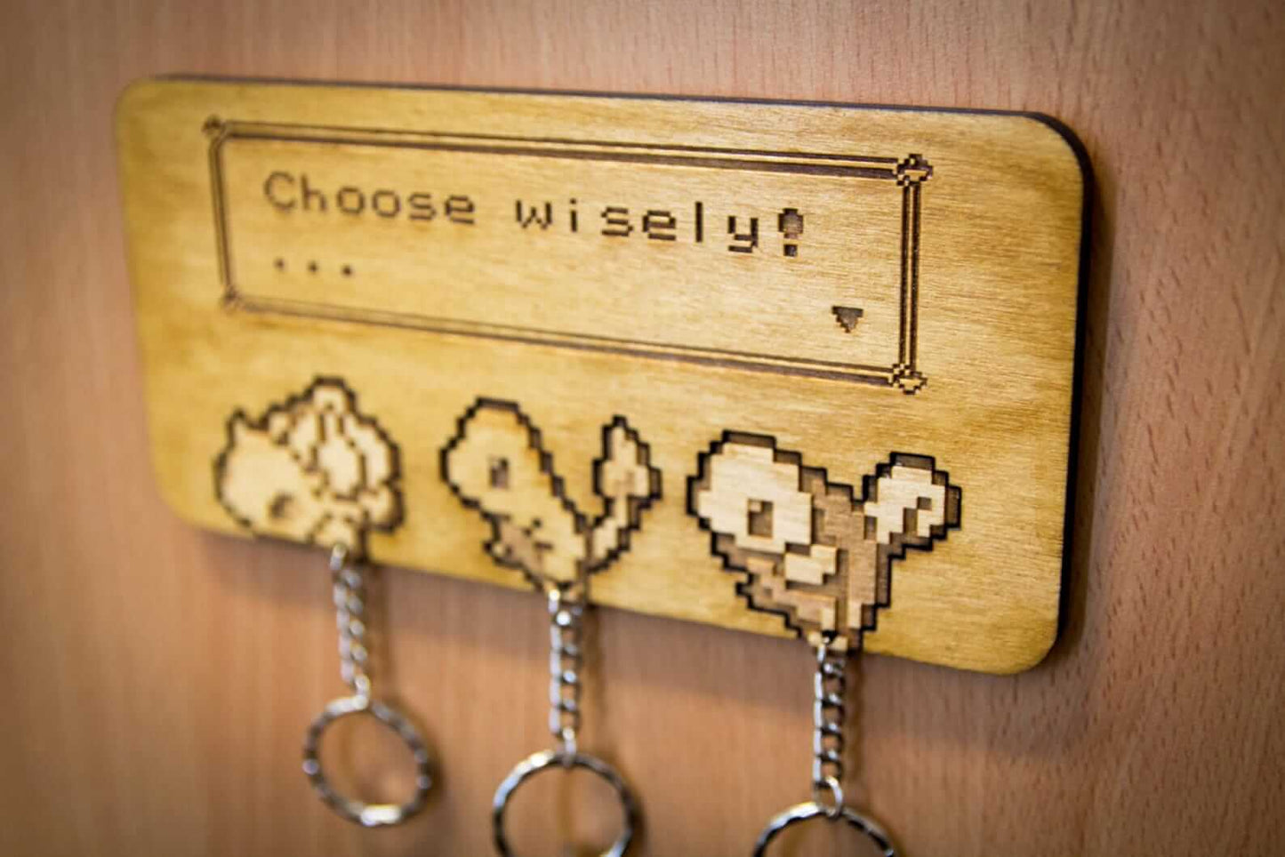 Choose Wisely! Inspired keyring & wall mount