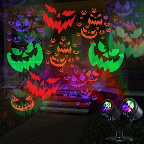 Halloween & Christmas Holiday Projector – 12 Slides LED Projection Lights for Indoor & Outdoor Decorations