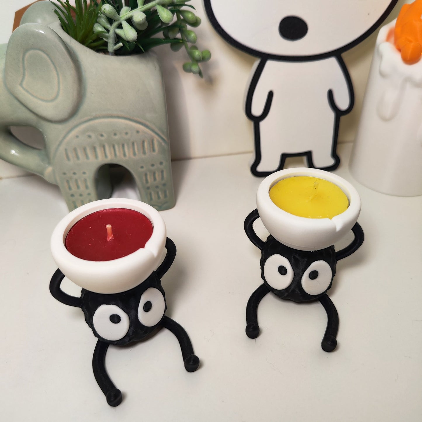 Studio Ghibli Candle Holder – Handcrafted Original Design, Unique Home Decor Gift
