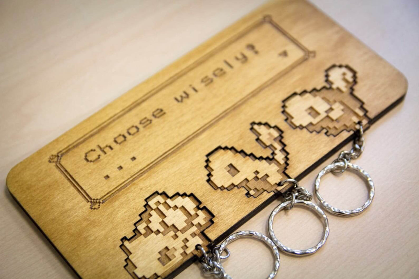 Choose Wisely! Inspired keyring & wall mount
