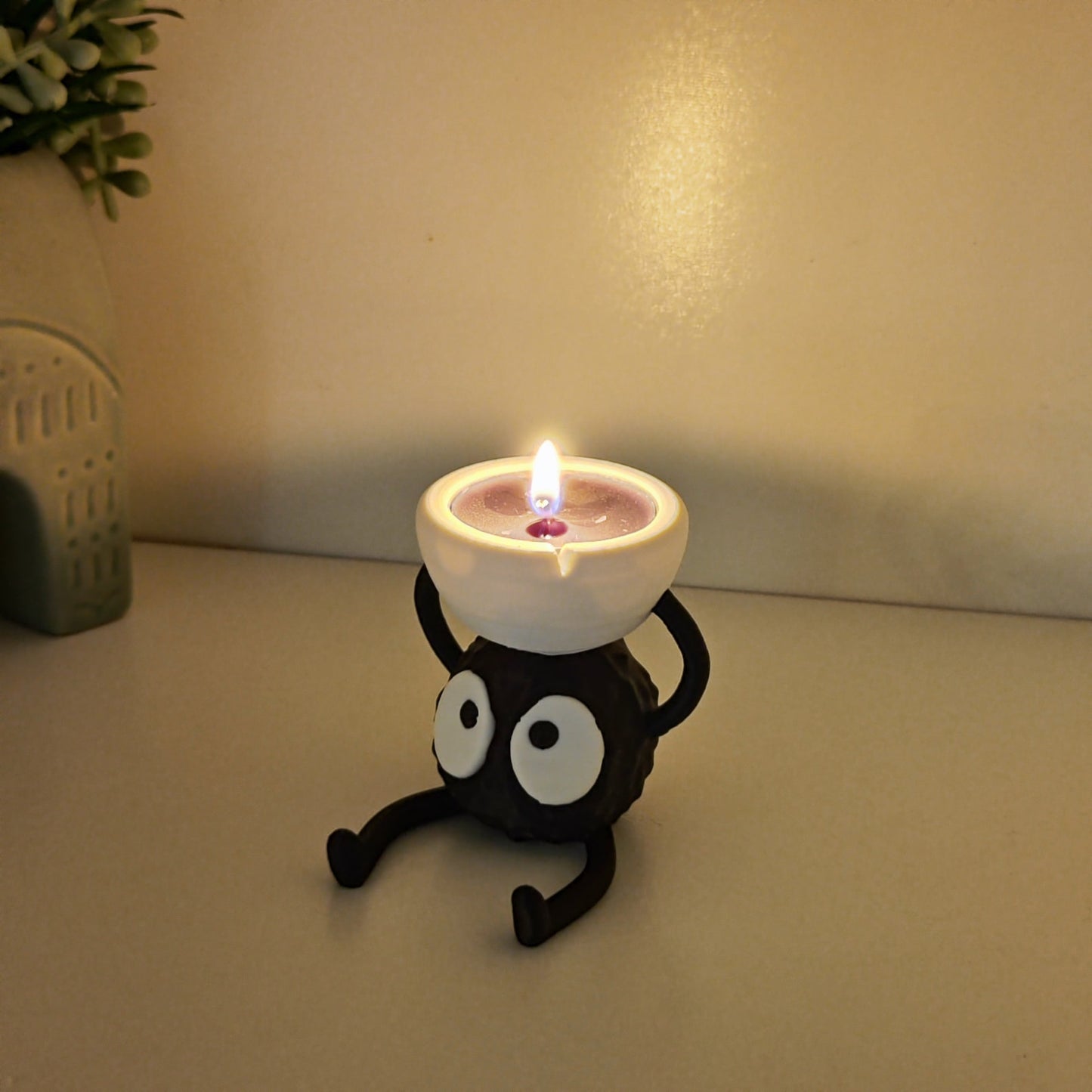 Studio Ghibli Candle Holder – Handcrafted Original Design, Unique Home Decor Gift