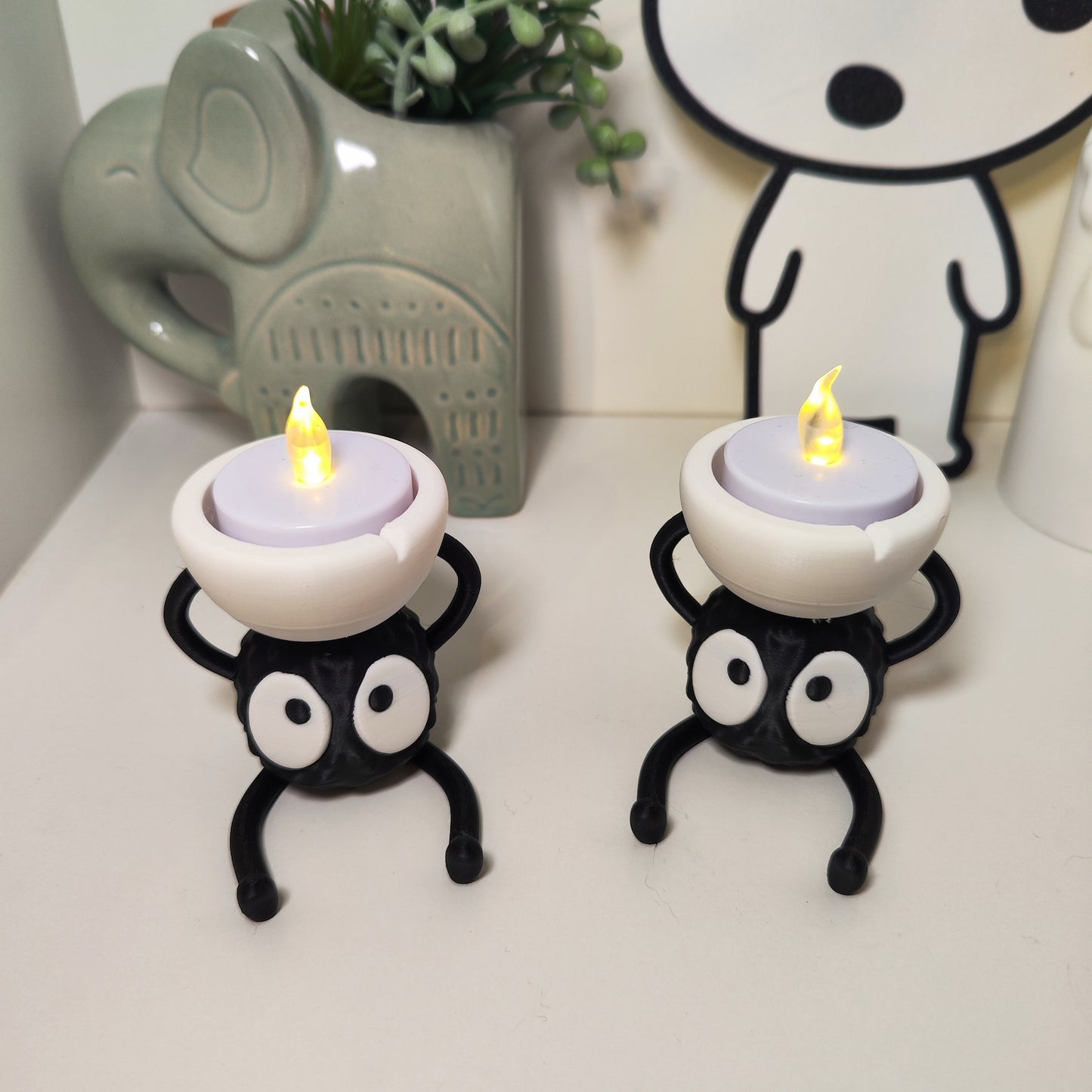 Studio Ghibli Candle Holder – Handcrafted Original Design, Unique Home Decor Gift