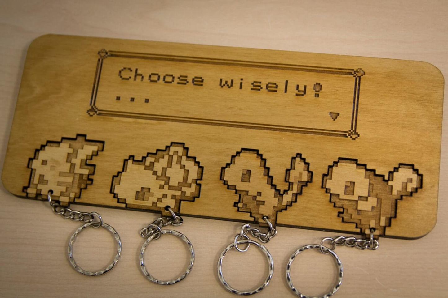 Choose Wisely! Inspired keyring & wall mount