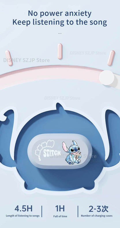 Disney Lilo and Stitch Bluetooth Wireless Earbuds with Charging Case.