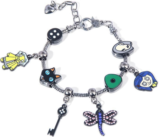 Coraline-Inspired Charm Bracelet & Necklace Set