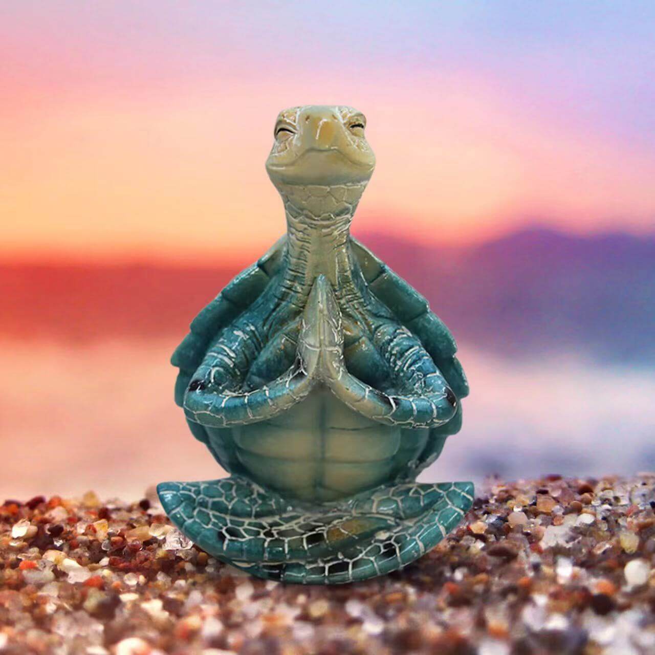 yoga lovers gift  yoga gift  turtle yoga  turtle figurines collectibles  turtle figurine  sea turtle figurines  meditating lovers gift  meditating gift  meditating figurine  crystal turtle figurine