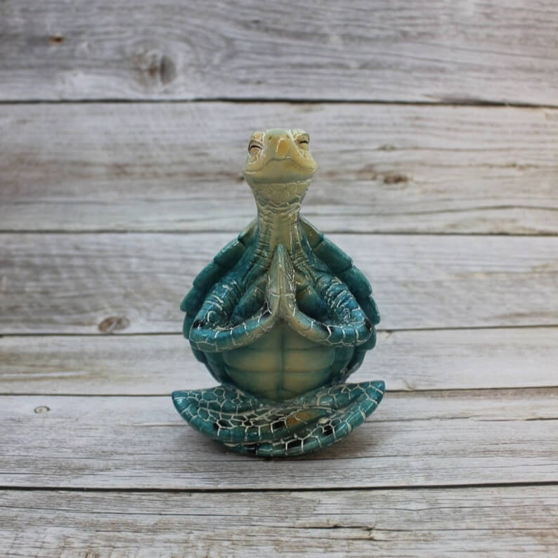 yoga lovers gift  yoga gift  turtle yoga  turtle figurines collectibles  turtle figurine  sea turtle figurines  meditating lovers gift  meditating gift  meditating figurine  crystal turtle figurine